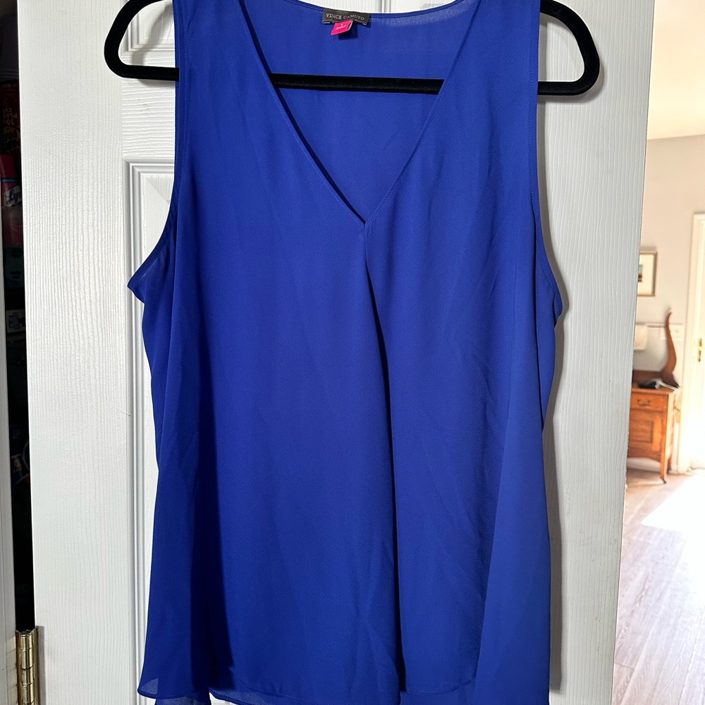 Vince Camuto Royal Blue V-Neck Blouse